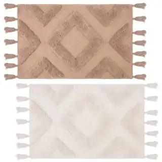 B&M Diamond Flatweave Bath Mat - Mink 2 B&M Diamond Flatweave Bath Mat - Mink - Image 2
