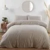 B&M Roma Brushed Herringbone King Duvet Set - Natural