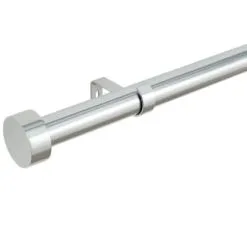 B&M Shiny Nickle Stud End Curtain Pole 70 - 120cm