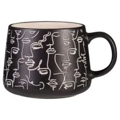 B&M Face Print Mug - Black