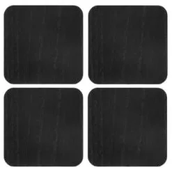 B&M Black Wooden Coasters 4pk -ComfyZone Shop 390404 4pk wooden coasters solid wood black 2