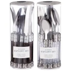 Simply Everyday Bubble Cutlery Set 16pc - Charcoal -ComfyZone Shop 392130 16 piece cutlery set clear