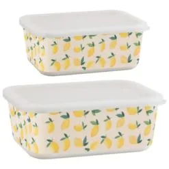 B&M Rectangular Tubs 2pk - Lemons -ComfyZone Shop 392929 2pk reuse and repurpose rectangle tubs lemon 3