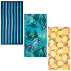B&M Adult's Beach Towel - Blue Stripes -ComfyZone Shop 393917 adult printed beach towel group 2