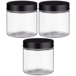 Simply Everyday Set Of 3 Jars With Black Lids -ComfyZone Shop 394387 set 3 jars with black lids 2