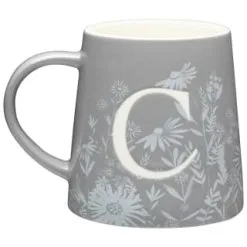 B&M Floral Alphabet Mug (Assorted) 13 B&M Floral Alphabet Mug (Assorted) -ComfyZone Shop 394400 floral alphabet mug grey c