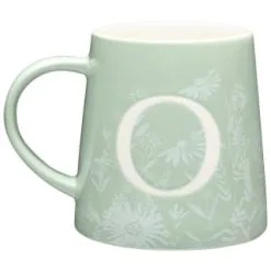 B&M Floral Alphabet Mug (Assorted) -ComfyZone Shop 394402 floral alphapet mug green o