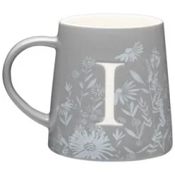 B&M Floral Alphabet Mug (Assorted) -ComfyZone Shop 394402 floral alphapet mug grey i