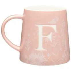 B&M Floral Alphabet Mug (Assorted) -ComfyZone Shop 394402 floral alphapet mug pink f