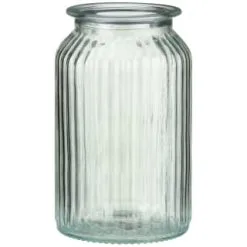 B&M Large Ribbed Glass Jar With Wooden Lid 6 B&M Large Ribbed Glass Jar With Wooden Lid -ComfyZone Shop 394426 ribbed glass jar with wooden lid large 3