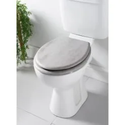B&M Light Grey Slate Toilet Seat