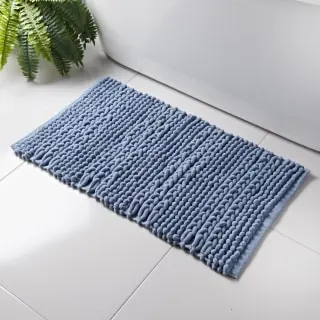 Retreat Knitted Bath Mat 50 X 80cm - Blue 1 Retreat Knitted Bath Mat 50 X 80cm - Blue