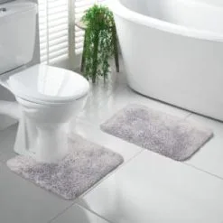 Simply Everyday Grey - Tufted Pedestal Mat 5 Simply Everyday Grey - Tufted Pedestal Mat -ComfyZone Shop 400281 400286 tufted bath and ped mat grey 2 1