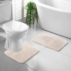 Simply Everyday Cream - Tufted Pedestal Mat -ComfyZone Shop 400295 400294 tufted bath and ped mat cream 3 1
